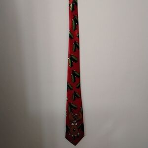 Festive Red Reindeer Tie